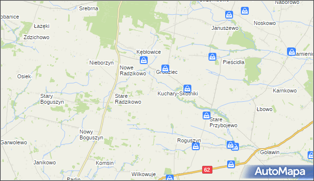 mapa Kuchary-Skotniki, Kuchary-Skotniki na mapie Targeo