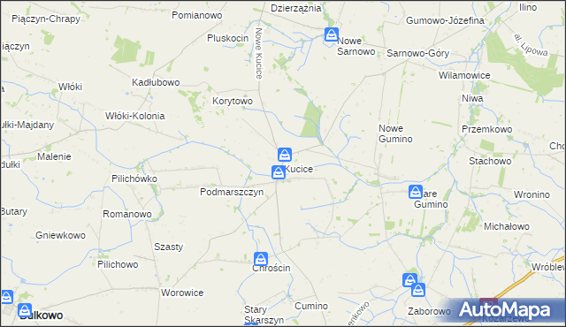 mapa Kucice, Kucice na mapie Targeo