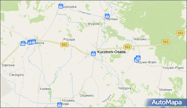 mapa Kuczbork-Wieś, Kuczbork-Wieś na mapie Targeo