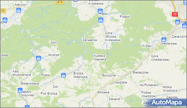 mapa Kudłacz Gajówka, Kudłacz Gajówka na mapie Targeo