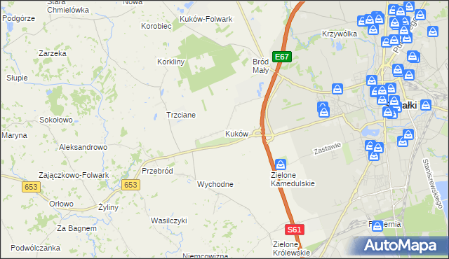 mapa Kuków gmina Suwałki, Kuków gmina Suwałki na mapie Targeo