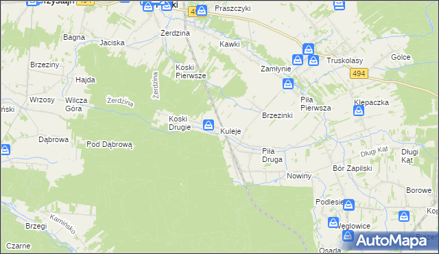 mapa Kuleje, Kuleje na mapie Targeo