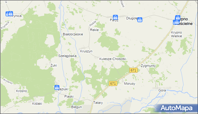 mapa Kulesze-Chobotki, Kulesze-Chobotki na mapie Targeo