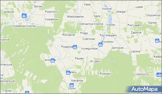 mapa Kunegundów, Kunegundów na mapie Targeo