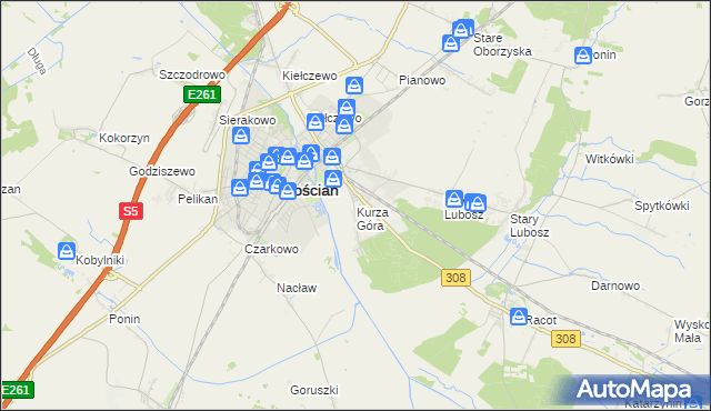mapa Kurza Góra, Kurza Góra na mapie Targeo