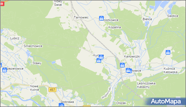 mapa Kurznie, Kurznie na mapie Targeo