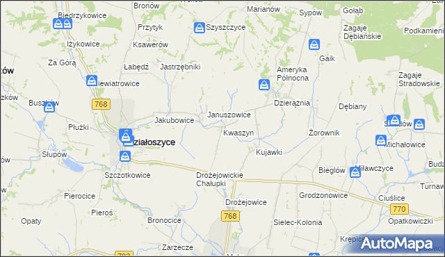 mapa Kwaszyn, Kwaszyn na mapie Targeo