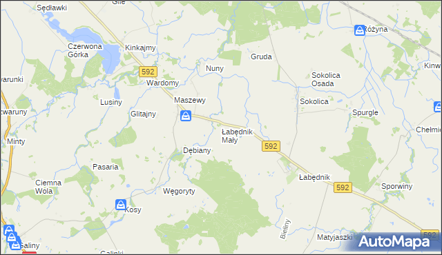 mapa Łabędnik Mały, Łabędnik Mały na mapie Targeo