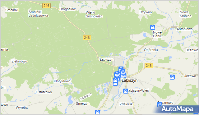 mapa Łabiszyn powiat żniński, Łabiszyn powiat żniński na mapie Targeo