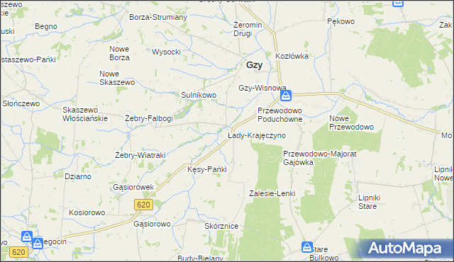mapa Łady-Krajęczyno, Łady-Krajęczyno na mapie Targeo