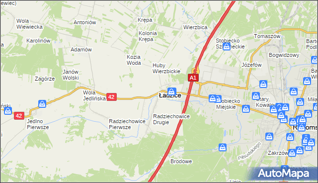 mapa Ładzice, Ładzice na mapie Targeo