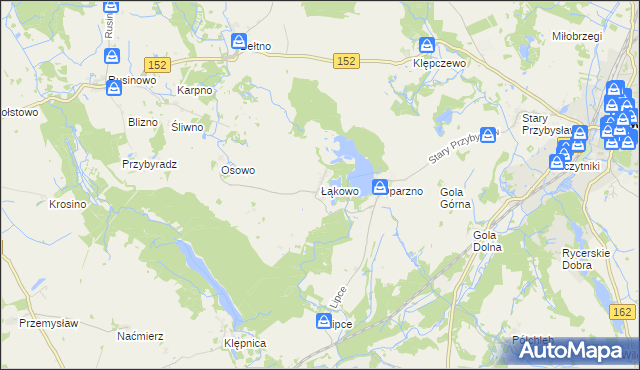 mapa Łąkowo, Łąkowo na mapie Targeo