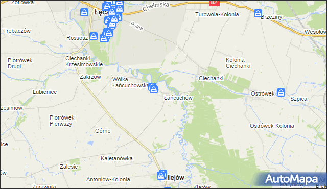 mapa Łańcuchów, Łańcuchów na mapie Targeo