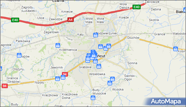 mapa Łańcut, Łańcut na mapie Targeo