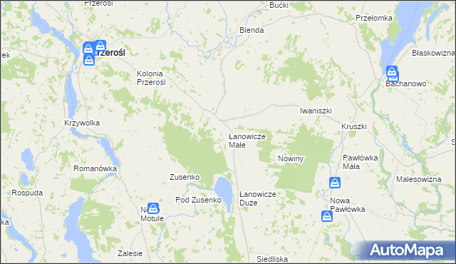 mapa Łanowicze Małe, Łanowicze Małe na mapie Targeo