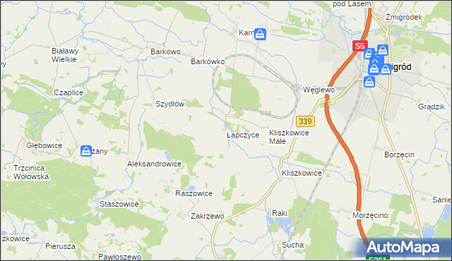 mapa Łapczyce, Łapczyce na mapie Targeo