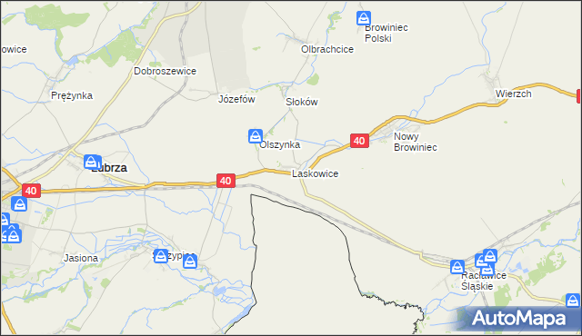 mapa Laskowice gmina Lubrza, Laskowice gmina Lubrza na mapie Targeo