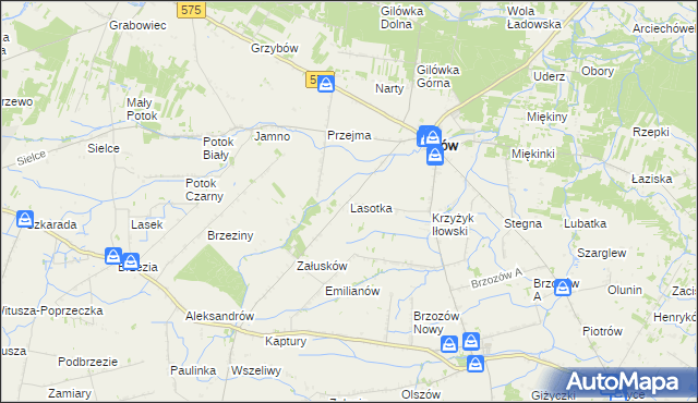 mapa Lasotka, Lasotka na mapie Targeo