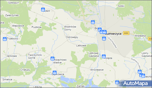 mapa Latkowa, Latkowa na mapie Targeo