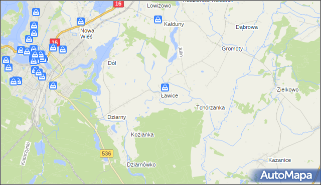 mapa Ławice, Ławice na mapie Targeo