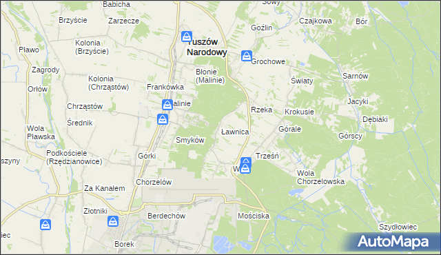 mapa Ławnica, Ławnica na mapie Targeo