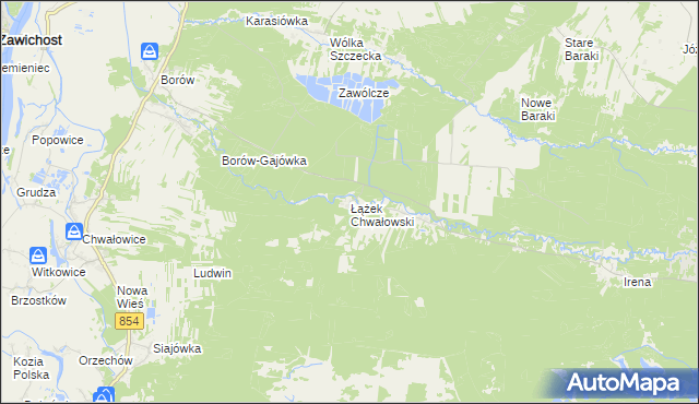 mapa Łążek Chwałowski, Łążek Chwałowski na mapie Targeo