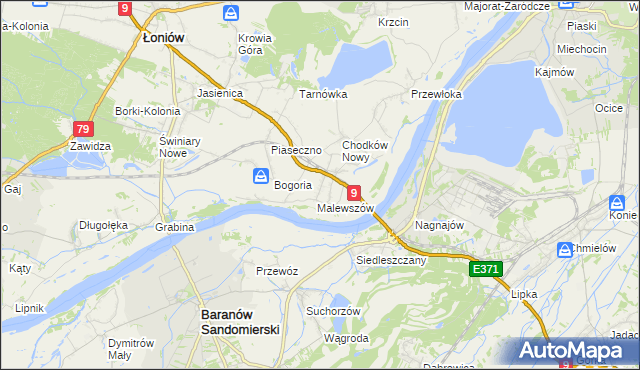 mapa Łążek gmina Łoniów, Łążek gmina Łoniów na mapie Targeo