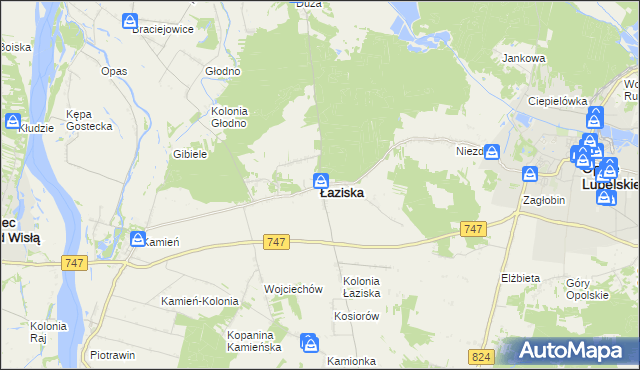 mapa Łaziska powiat opolski, Łaziska powiat opolski na mapie Targeo
