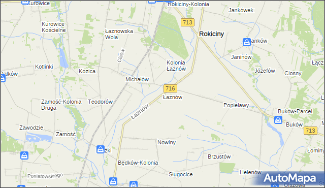 mapa Łaznów, Łaznów na mapie Targeo