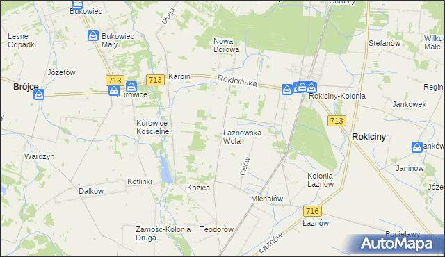 mapa Łaznowska Wola, Łaznowska Wola na mapie Targeo