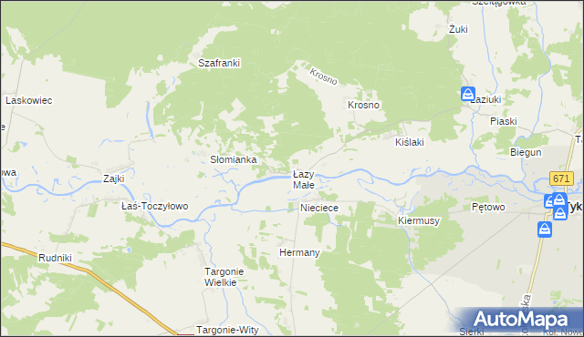 mapa Łazy Małe, Łazy Małe na mapie Targeo