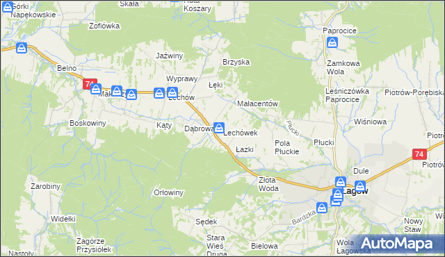 mapa Lechówek, Lechówek na mapie Targeo