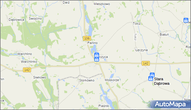 mapa Łęczyca gmina Stara Dąbrowa, Łęczyca gmina Stara Dąbrowa na mapie Targeo