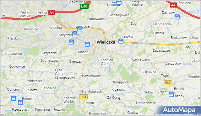 mapa Lednica Górna, Lednica Górna na mapie Targeo