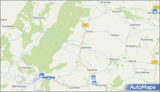 mapa Łękanów, Łękanów na mapie Targeo