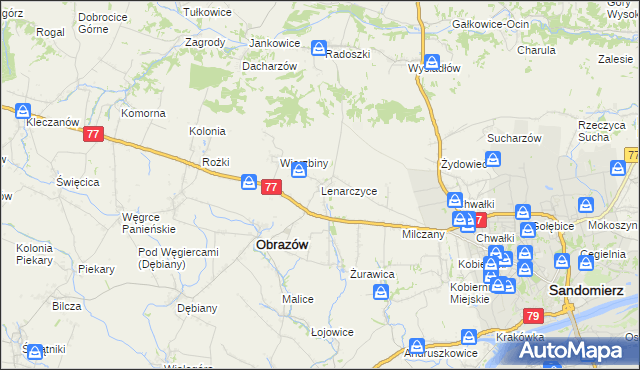 mapa Lenarczyce, Lenarczyce na mapie Targeo