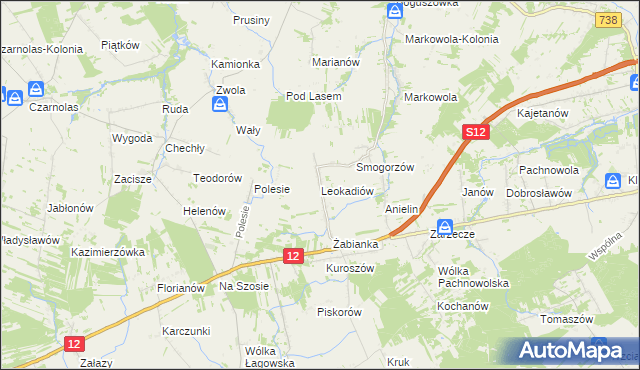 mapa Leokadiów, Leokadiów na mapie Targeo