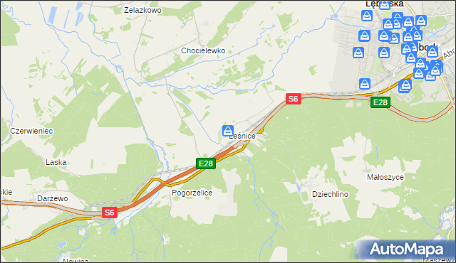 mapa Leśnice, Leśnice na mapie Targeo