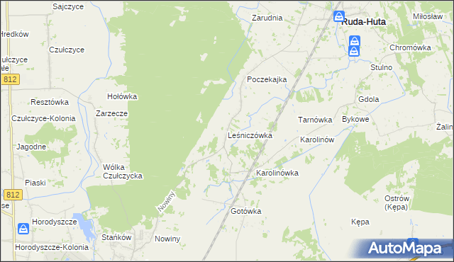 mapa Leśniczówka gmina Ruda-Huta, Leśniczówka gmina Ruda-Huta na mapie Targeo