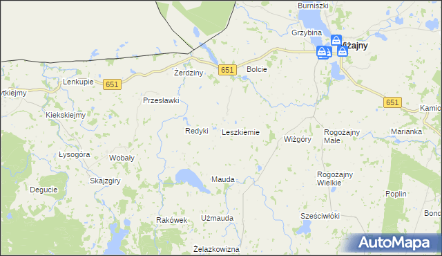 mapa Leszkiemie, Leszkiemie na mapie Targeo