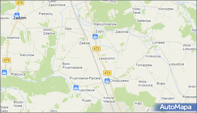 mapa Leszkomin, Leszkomin na mapie Targeo