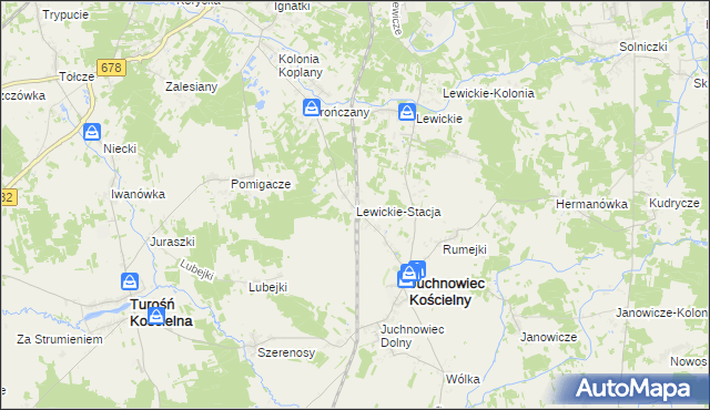 mapa Lewickie-Stacja, Lewickie-Stacja na mapie Targeo