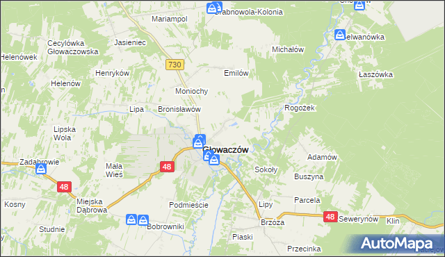 mapa Leżenice, Leżenice na mapie Targeo