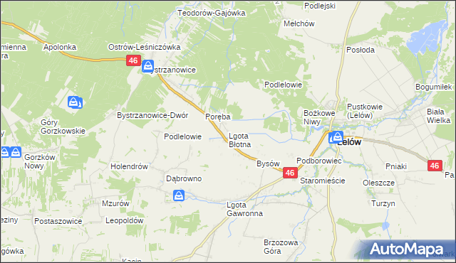 mapa Lgota Błotna, Lgota Błotna na mapie Targeo