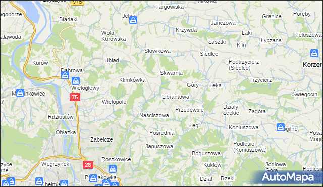 mapa Librantowa, Librantowa na mapie Targeo