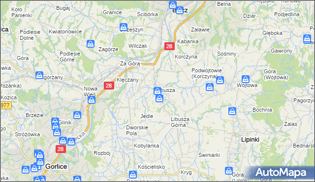 mapa Libusza, Libusza na mapie Targeo