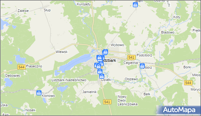 mapa Lidzbark, Lidzbark na mapie Targeo
