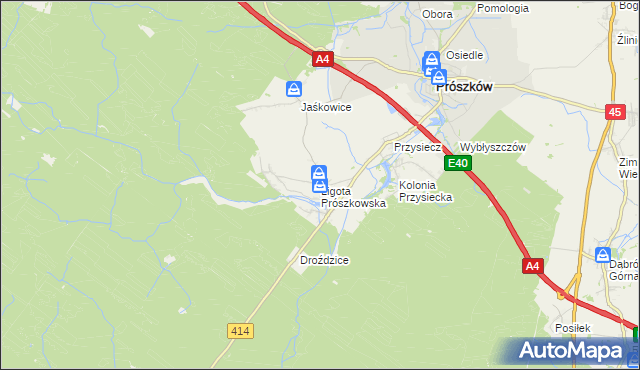 mapa Ligota Prószkowska, Ligota Prószkowska na mapie Targeo