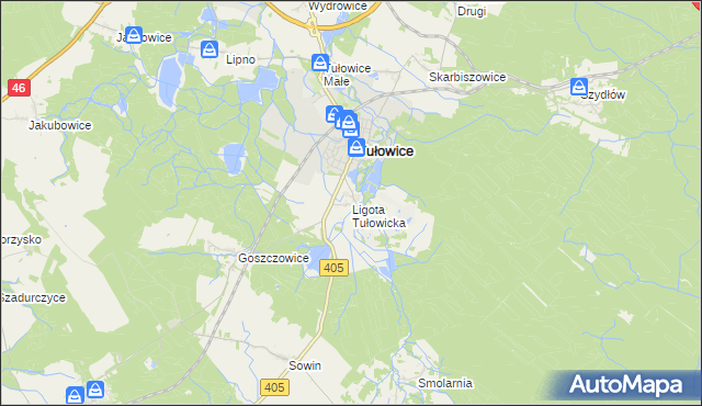 mapa Ligota Tułowicka, Ligota Tułowicka na mapie Targeo