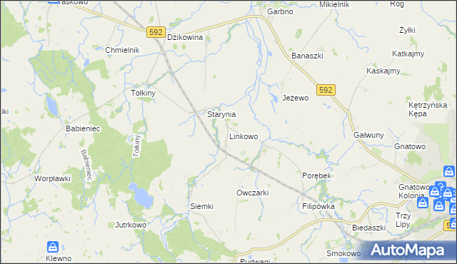 mapa Linkowo gmina Kętrzyn, Linkowo gmina Kętrzyn na mapie Targeo